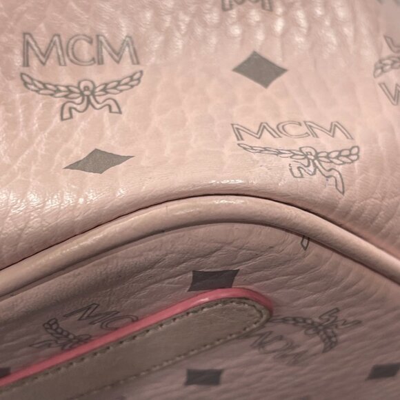 MCM Visetos Medium Liz Reversible Shopper Tote Powder Pink (JB1336) - Picture 7 of 10